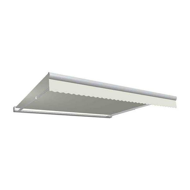 Black//White Key West Full Cassette Left Motorized Retractable Awning 12 ft 120 in. Projection
